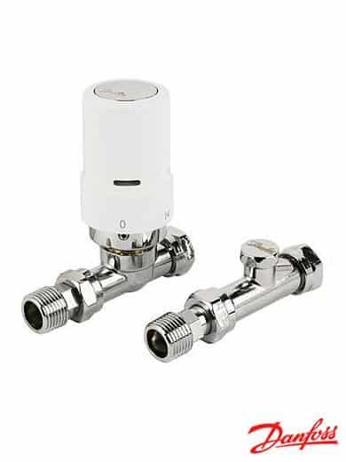 Danfoss rak termostatventilsats i vitt