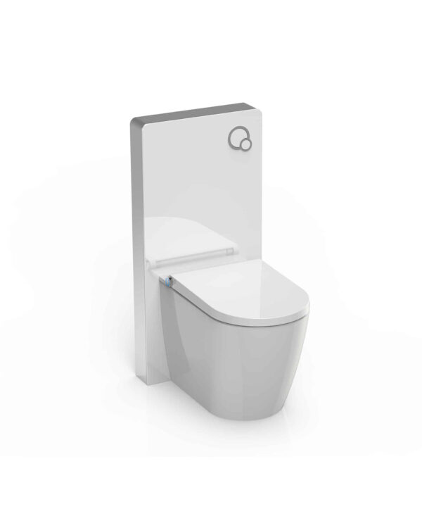 Modell CJ805F utanpåliggande cistern med vit glasfront