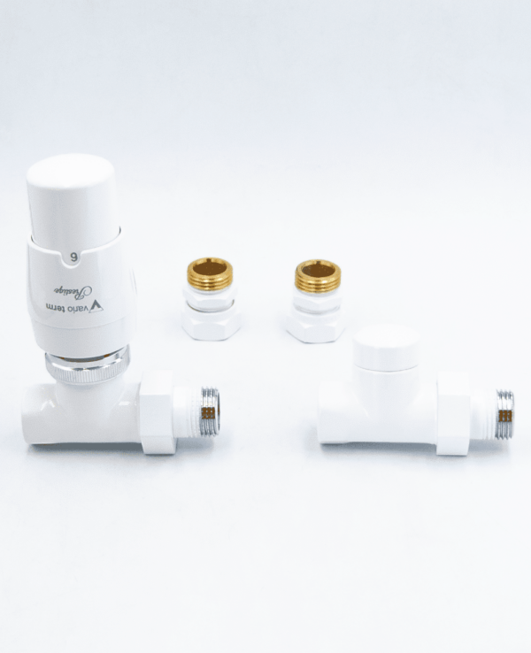 Prestige rak termostatventilset i vitt