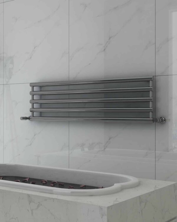 Paris håndklædetørrer 1200x340 børstet stål