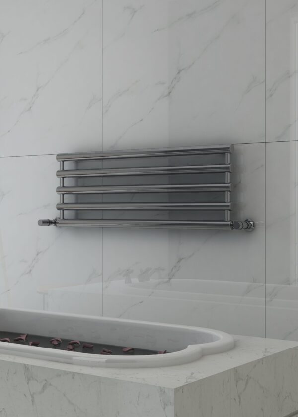 Paris håndklædetørrer 900x340 børstet stål