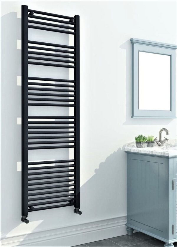 Titan platt handdukstork 400x1800 svart