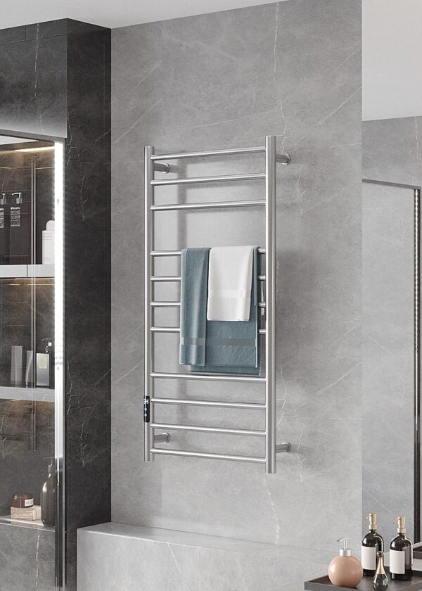 Elektra rund handdukstork elektrisk borstat stål